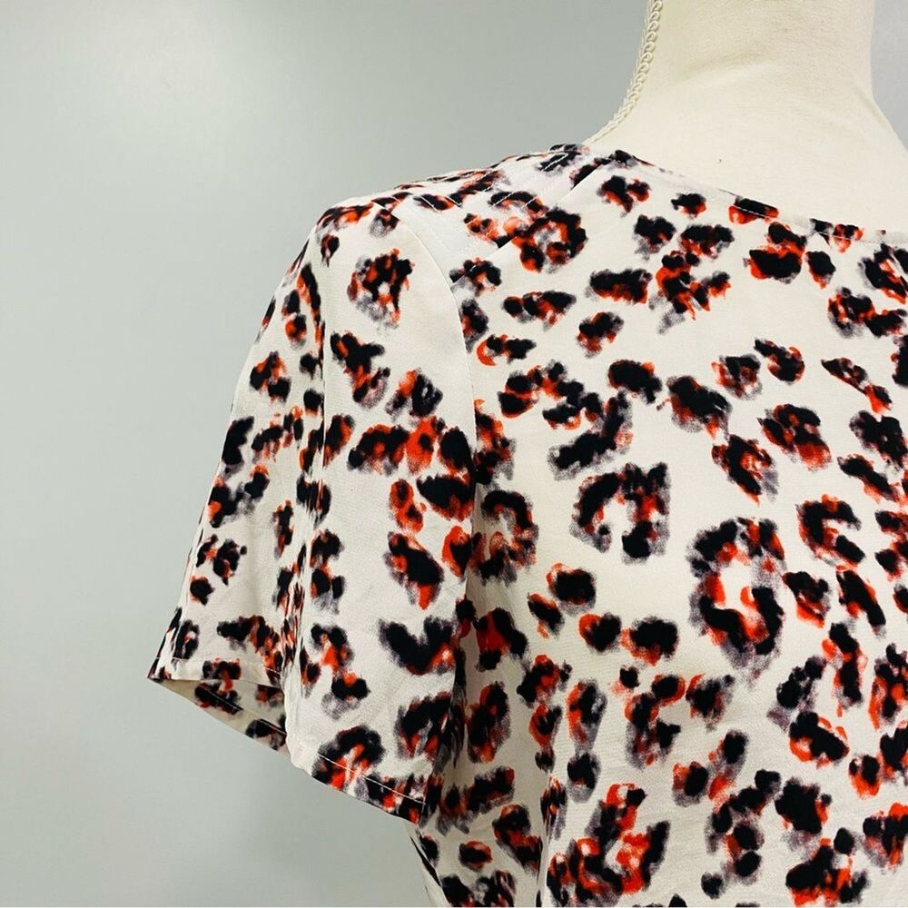 PARKER XS 100% Silk Colorful Animal Print Short Cropped Boxy Blouse Festival Top - Picture 6 of 16